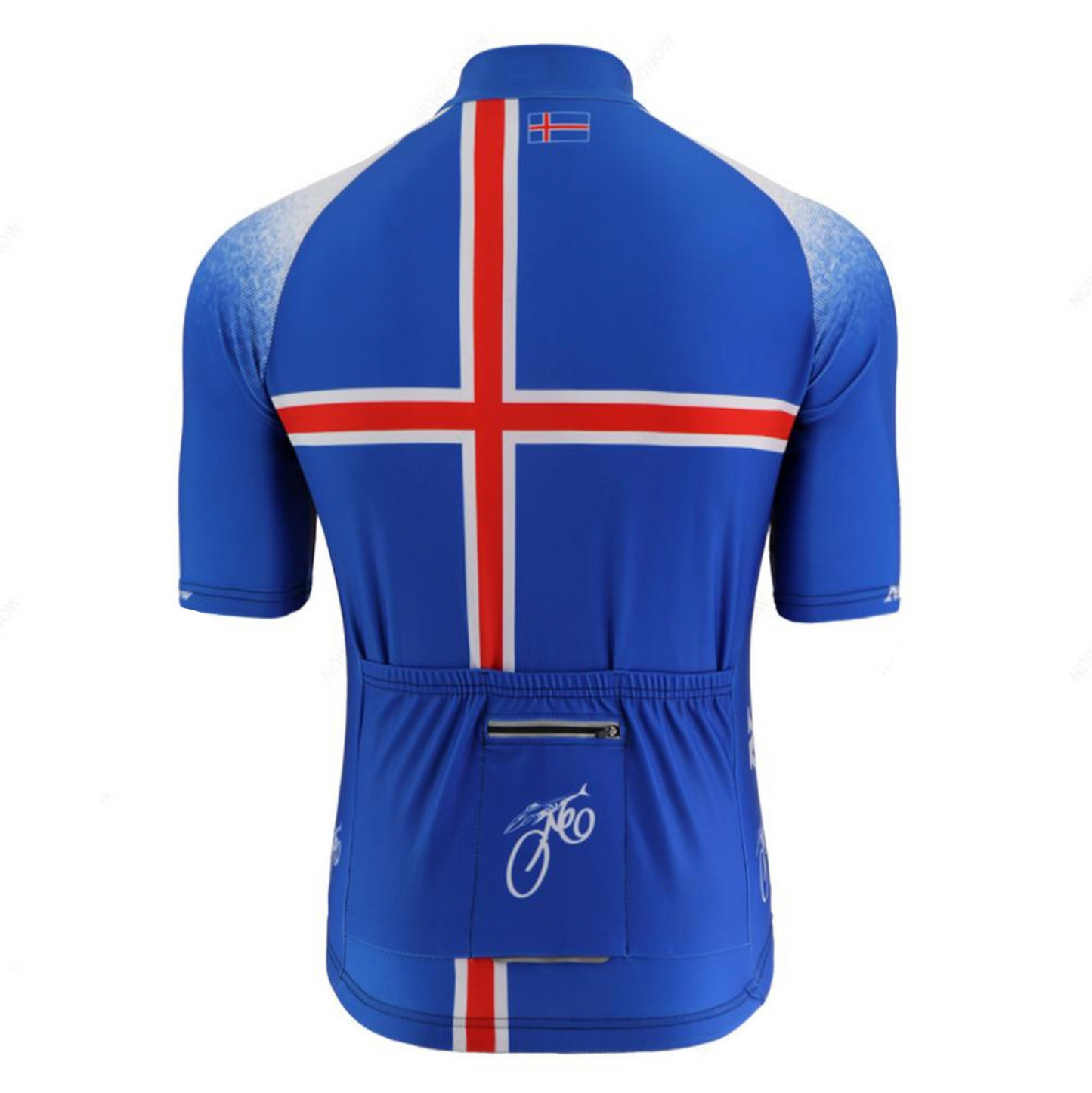 Maillot Cycliste Islande Bleu (dos) - Vintage Cycling