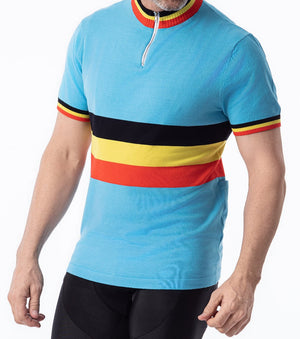 Maillot en Laine Classique Retro Cyclisme Belgique - Vintage Cycling