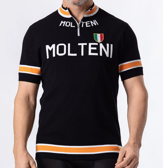 Maillot en Laine Classique Retro Cycling Molteni Noir - Vintage Cycling