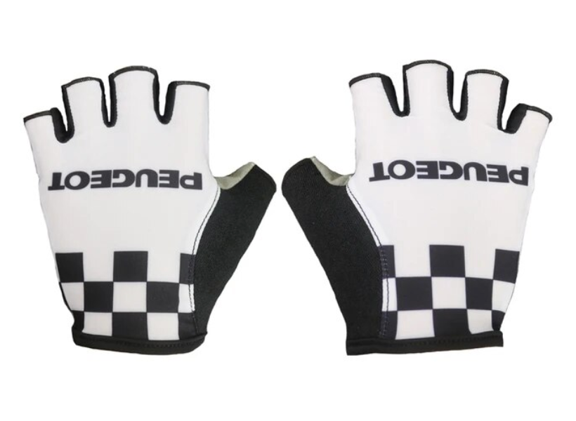 Gants Classique Retro Cycling Peugeot Blanc / Noir - Vintage Cycling