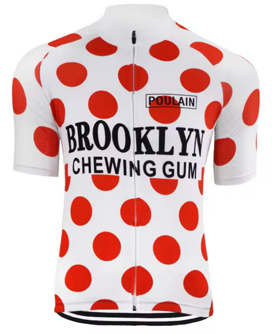 Maillot Classique Retro Brooklyn à pois rouges - Vintage Cycling