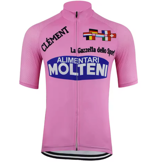 Maillot Classique Retro Cycling Molteni Rose - Vintage Cycling