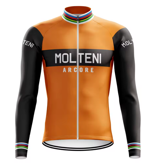 Maillot Classique Vintage Molteni Manches Longues Doublé - Vintage Cycling