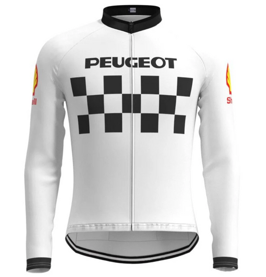 Maillot Classique Vintage Peugeot Manches Longues Doublé SHELL - Vintage Cycling