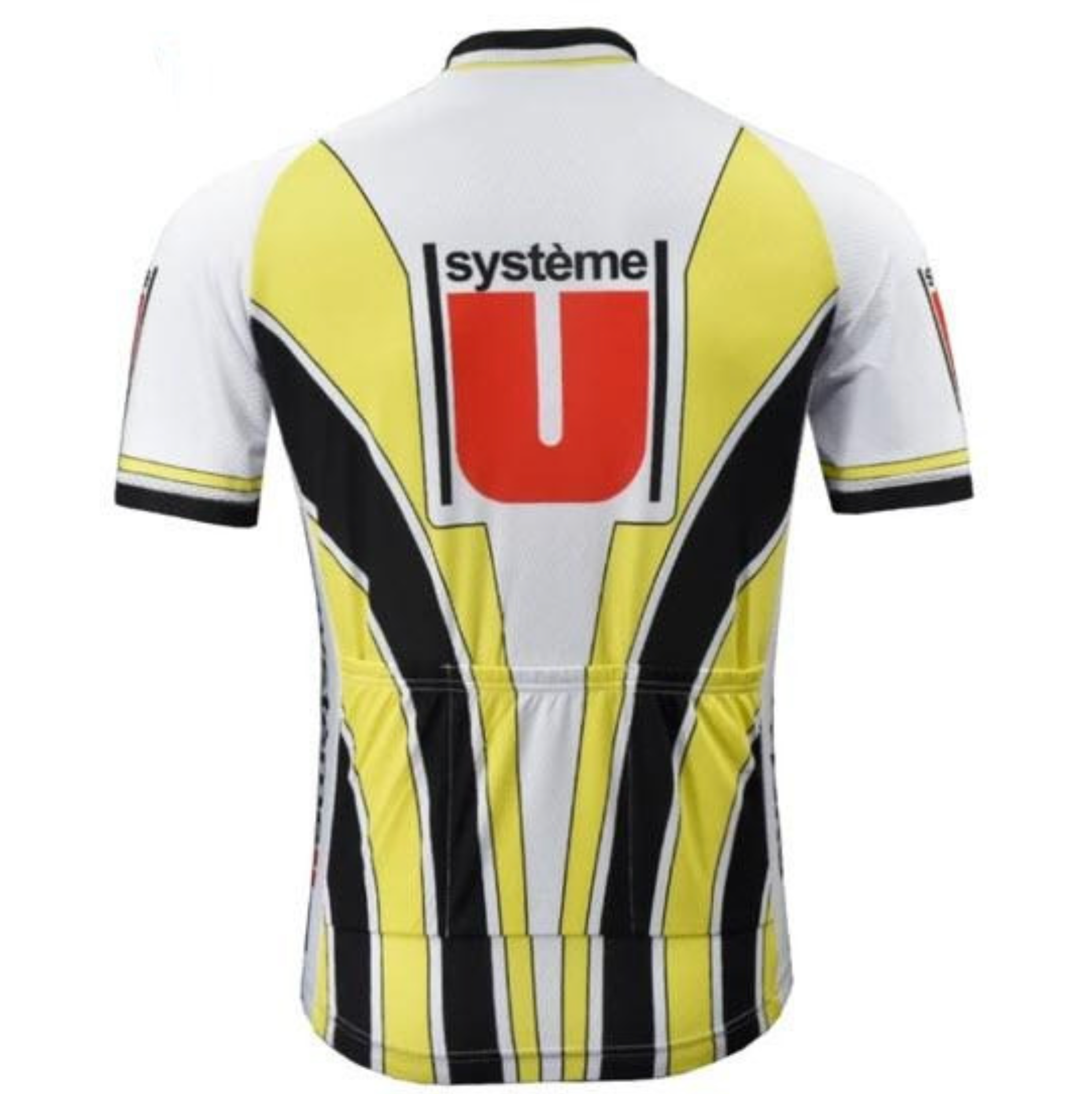 Maillot Cycliste Vintage Systeme U Blacky – Années 80 – Taille M – Jaune – Rare