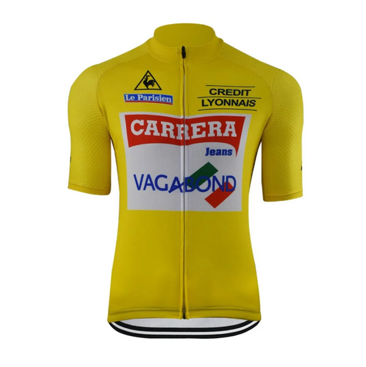 Maillot Cycliste Vintage Carrera Jaune 1987 - Vintage Cycling