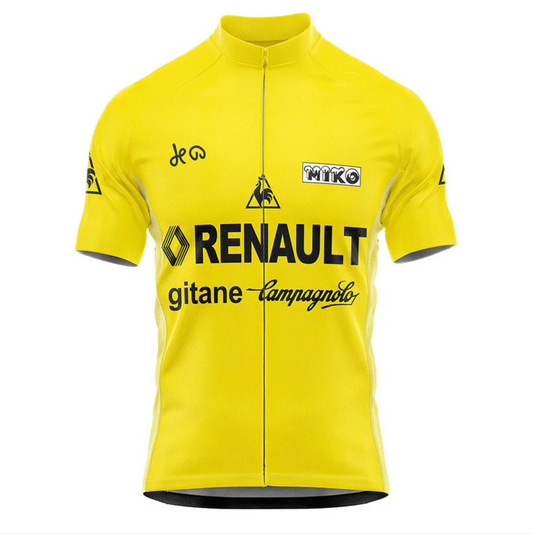 Maillot Cycliste Vintage Renault-Gitane-Campagnolo Jaune - Vintage Cycling