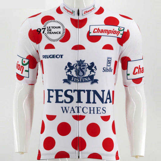 Maillot Vintage Classique Festina KOM 1997 - Vintage Cycling