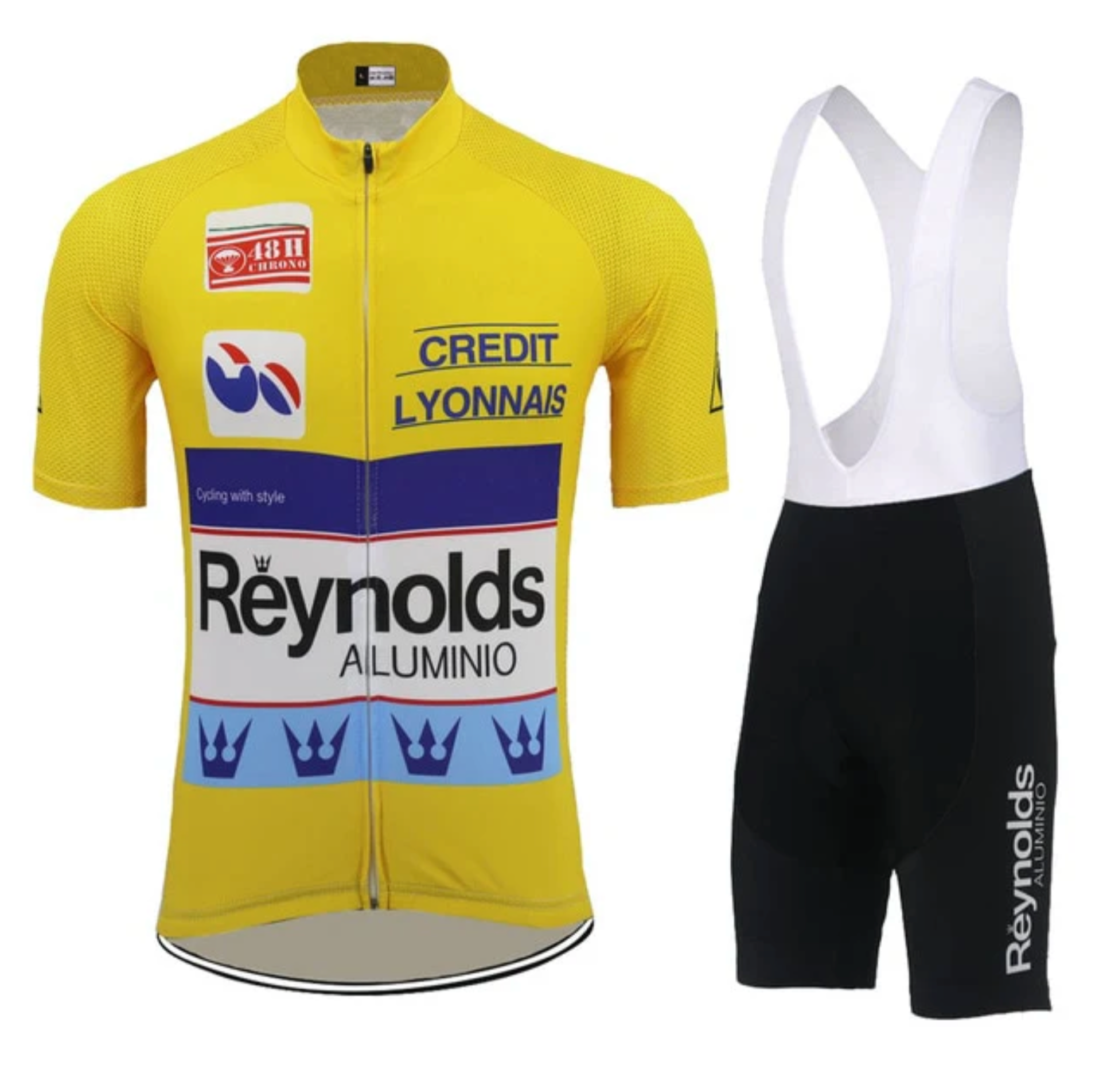 Maillot et Cuissard Classique Reynolds Jaune - Vintage Cycling