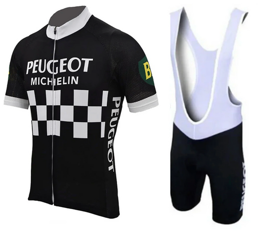 Maillot et Cuissard Cycliste Vintage Peugeot noir - Vintage Cycling