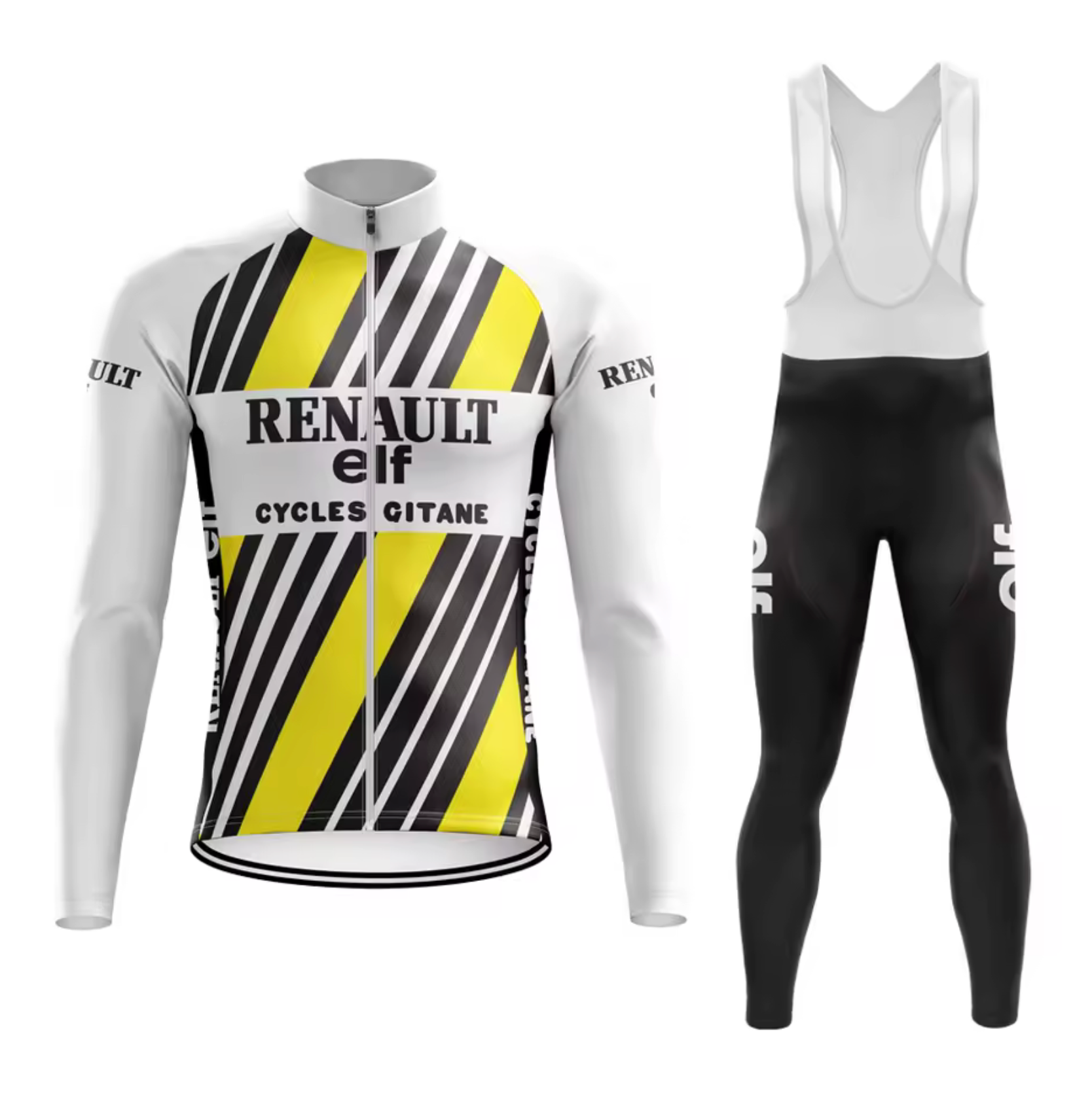 Maillot Cycliste Vintage Renault Elf Manches Longues Vintage Cycling