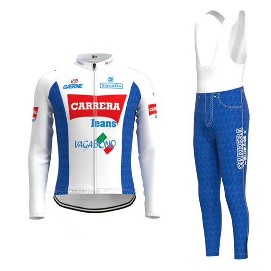 Maillot et Cuissard Cycliste Vintage Carrera Manches Longues Doublé - Vintage Cycling