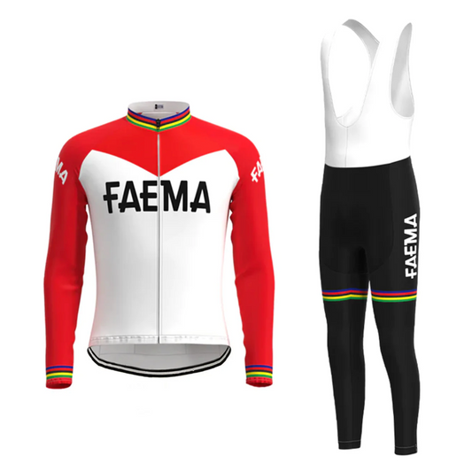 Maillot et Cuissard Cycliste Vintage Faema Manches Longues Doublé - Vintage Cycling