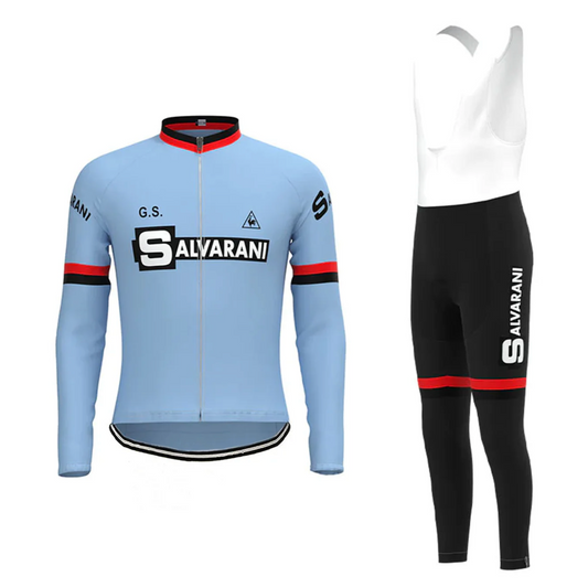 Maillot et Cuissard Cycliste Vintage Salvarani Manches Longues Doublé - Vintage Cycling