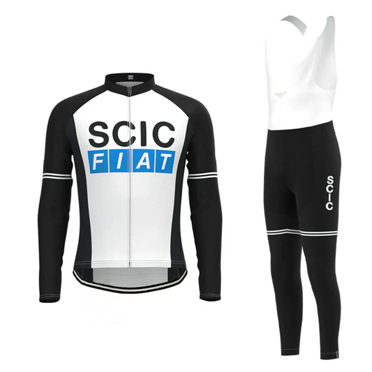 Maillot et Cuissard Cycliste Vintage Scic Fiat Manches Longues Doublé - Vintage Cycling