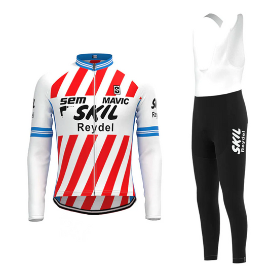Maillot et Cuissard Cycliste Vintage Skil–Reydel–Sem–Mavic Manches Longues Doublé - Vintage Cycling
