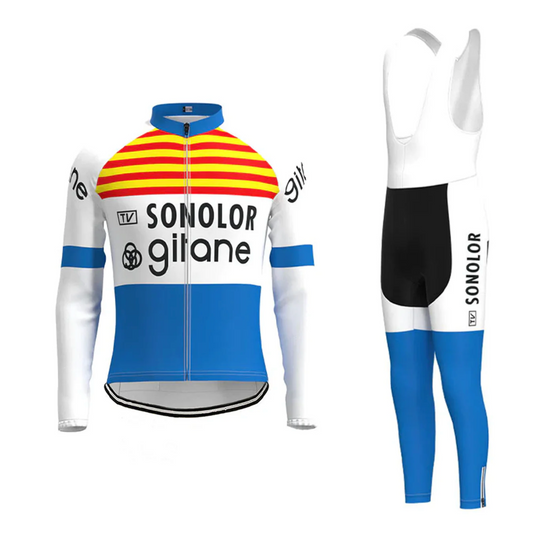 Maillot et Cuissard Cycliste Vintage Sonolor Gitane Manches Longues Doublé - Vintage Cycling