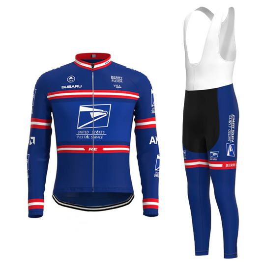 Maillot et Cuissard Cycliste Vintage US Postal Manches Longues Doublé - Vintage Cycling