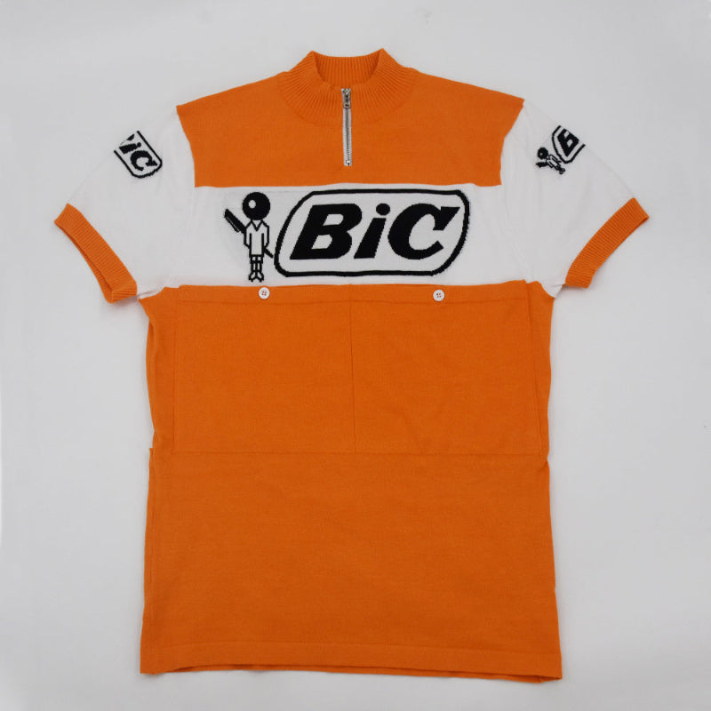 Maillot Cycliste Vintage BIC en Laine Mérinos – Style Rétro