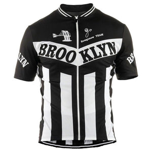 Maillot Classique Retro Brooklyn Noir / Vert / Bleu - Vintage Cycling