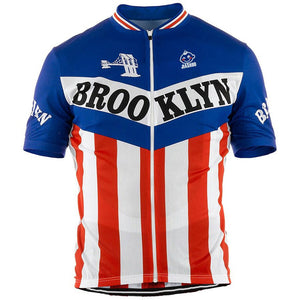 Maillot Classique Retro Brooklyn Noir / Vert / Bleu - Vintage Cycling