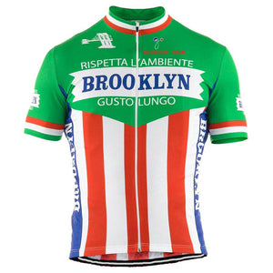 Maillot Classique Retro Brooklyn Noir / Vert / Bleu - Vintage Cycling