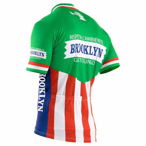 Maillot Classique Retro Brooklyn Noir / Vert / Bleu - Vintage Cycling
