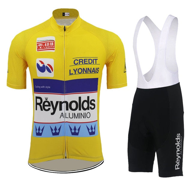 Maillot et Cuissard Classique Reynolds Jaune - Vintage Cycling